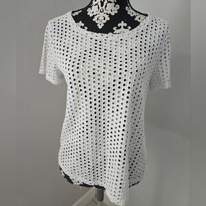 Old Navy White Eyelet Women's Top Size M